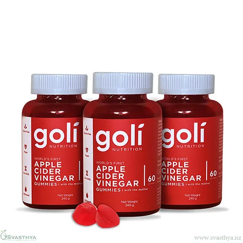 Goli Nutrition Apple Cider Vinegar Gummies - Pack of 3 Bottles