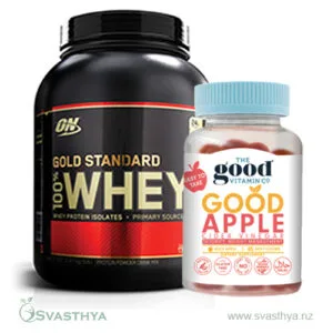 The Good Vitamin Co Apple Cider Vinegar Gummies & Optimum Nutrition Gold Standard Whey Protein Combo 5 Lb