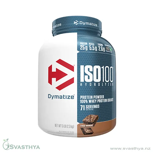 Dymatize ISO100 Hydrolyzed Whey Protein Isolate Chocolate Fudge Brownie 5 Lb