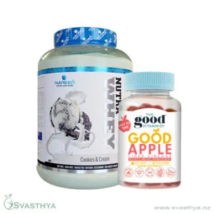 Nutratech Nutrawhey Cookies and Cream 5 Lb and The Good Vitamin Apple Cider Vinegar Gummies Combo