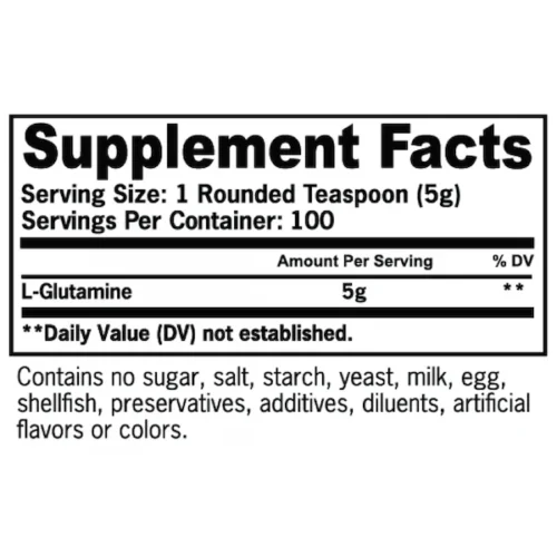 EHP Labs glutamine nutritional panel