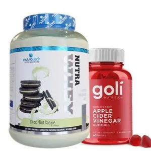 Nutratech Nutra Whey Choc Mint Cookie + Goli Nutrition Apple Cider Vinegar Gummies