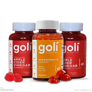 Pack of 3 Goli Nutrition Apple Cider Vinegar, Superfruits Gummies
