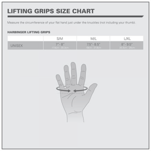 Harbinger Lifting Grips Size Chart