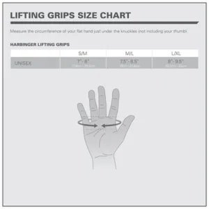 Harbinger Lifting Grips Size Chart