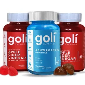 Pack of 3 Goli Nutrition Apple Cider Vinegar, Ashwagandha