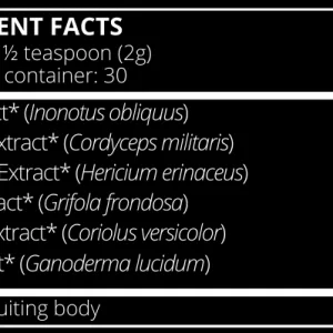 BLACKGOLD Oragnic Mushroom Extract Supplement facts