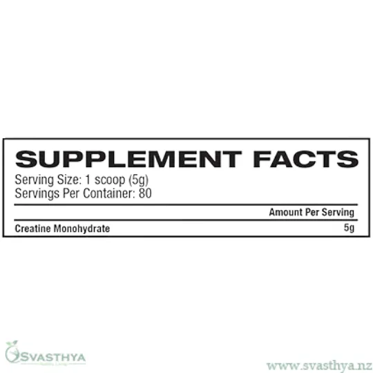 MuscleTech Creatine 400g Nutritional Information