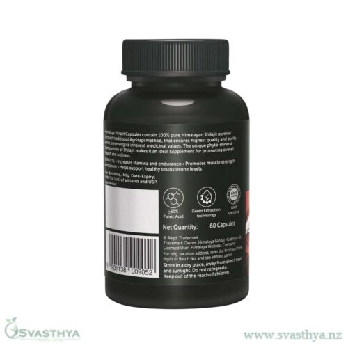 Himalaya Shilajit Capsules Backside