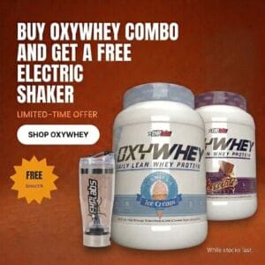 EHP LABS OXYWHEY SHAKER Promotional banner
