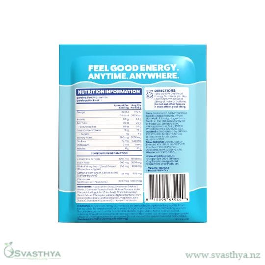 EHP LABS Oxyshred Gummies Blue Raspberry Satchet nutrition panel